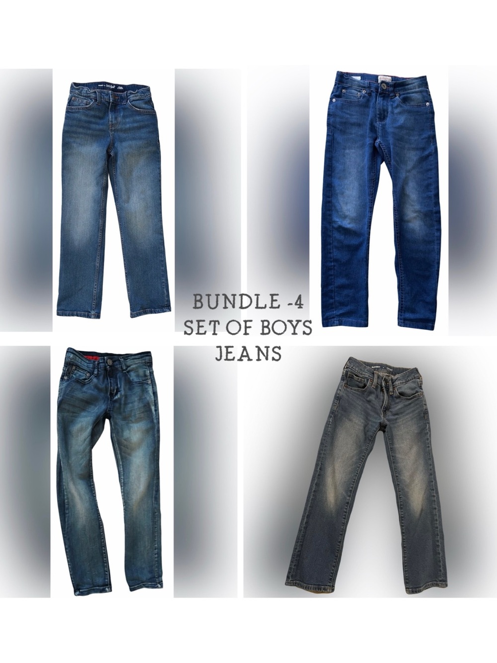Boys' Blue Denim Jeans Bundle - Set of 4 - Size 8